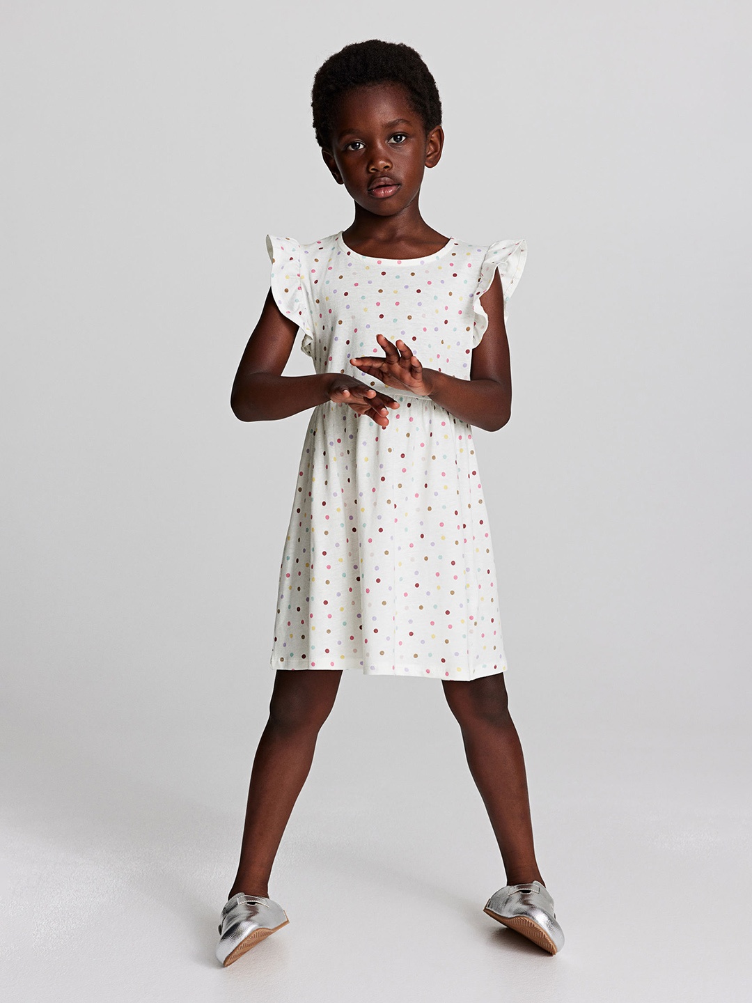 

H&M Girls Patterned Dress, White