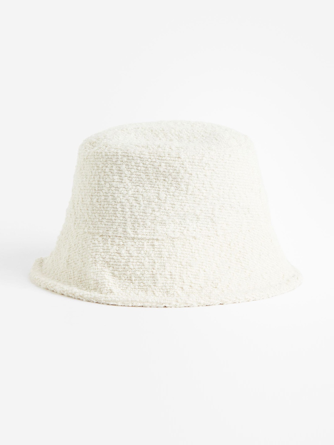 

H&M Women Textured-Weave Bucket Hat, White