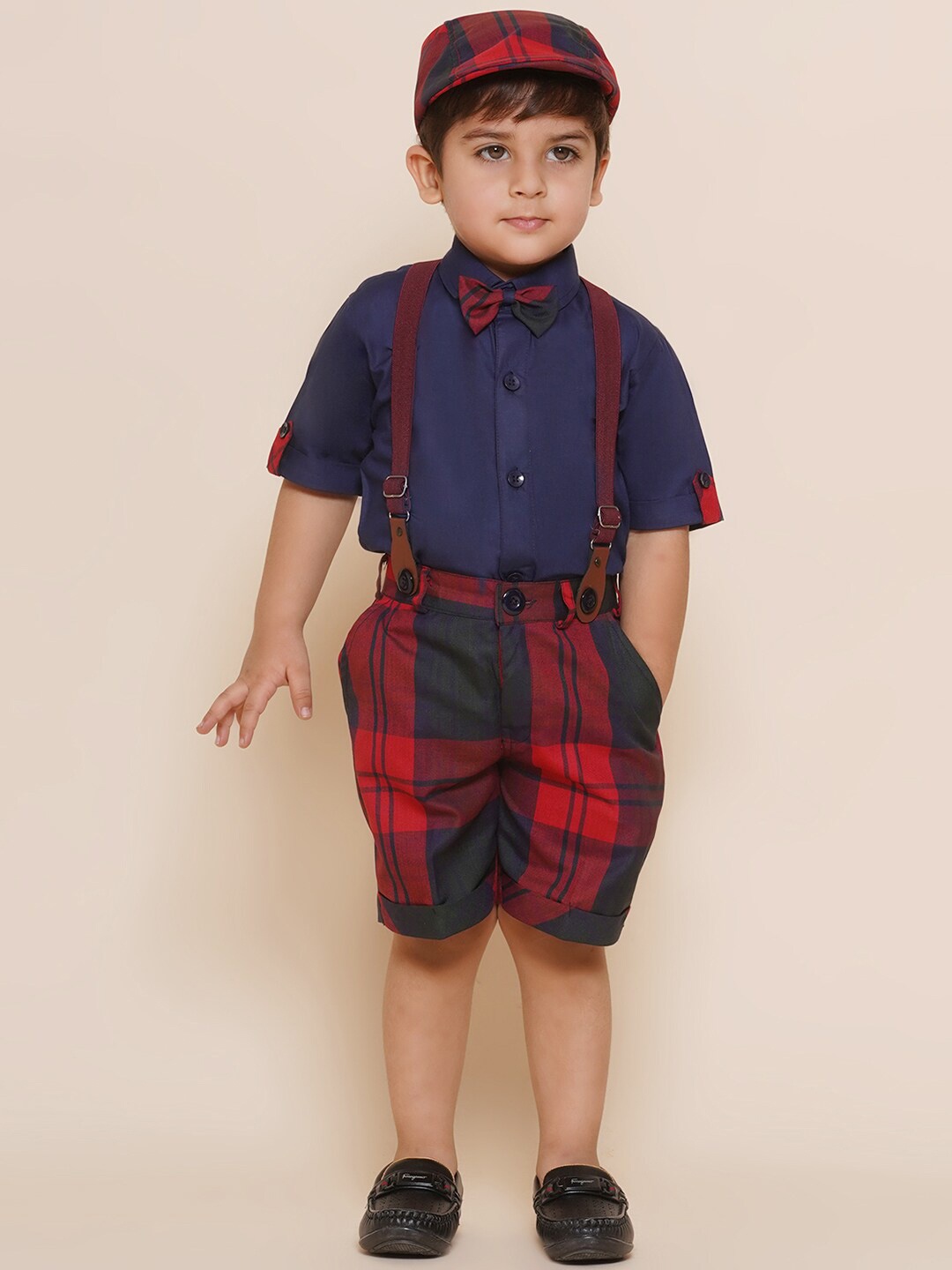 

Aj DEZInES Boys Pure Cotton Shirt with Shorts, Blue