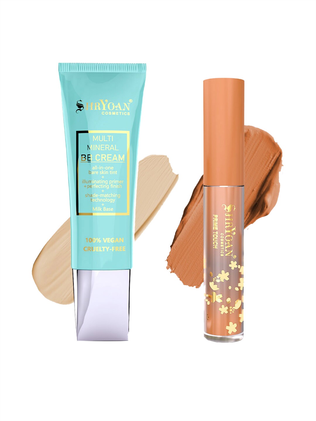 

SHRYOAN Set Of 2 Multi Mineral BB Cream With Liquid Concealer, Green