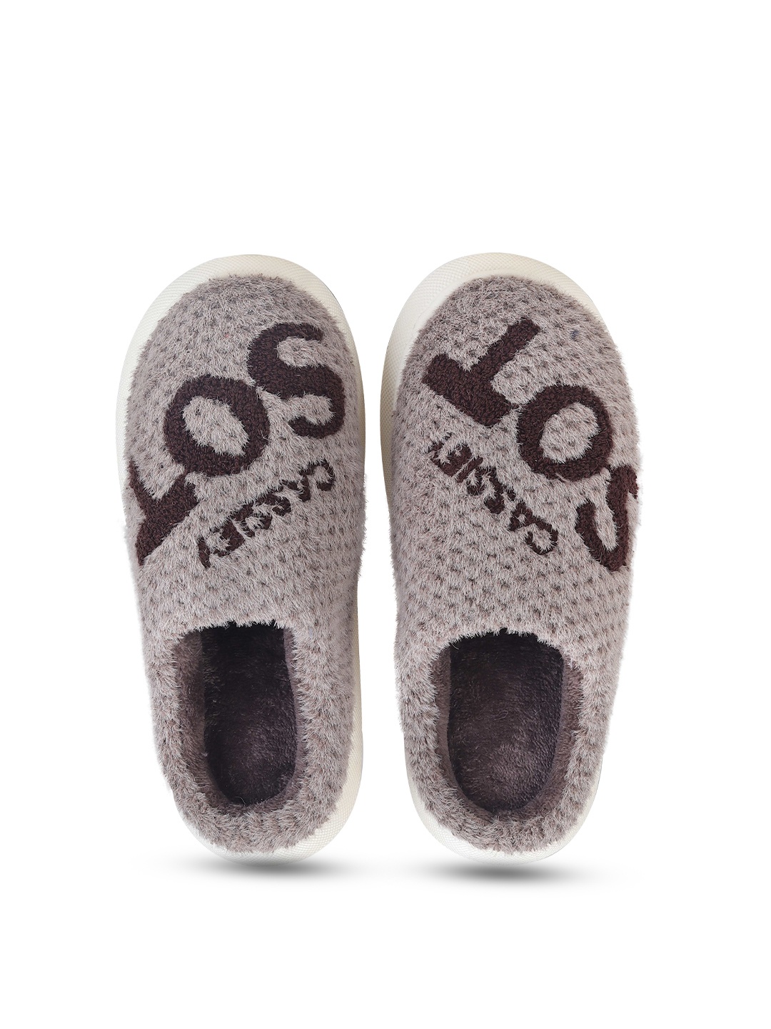

CASSIEY Women Printed Fur Room Slippers, Brown