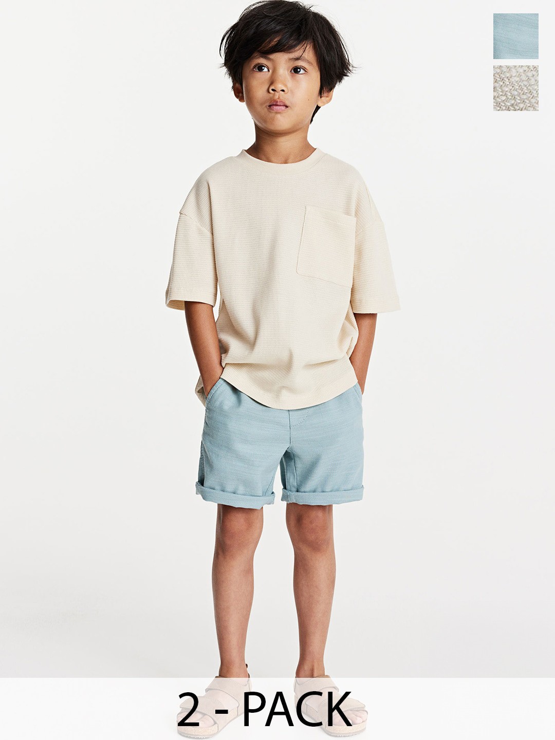

H&M Boys 2-Pack Cotton Shorts, Beige