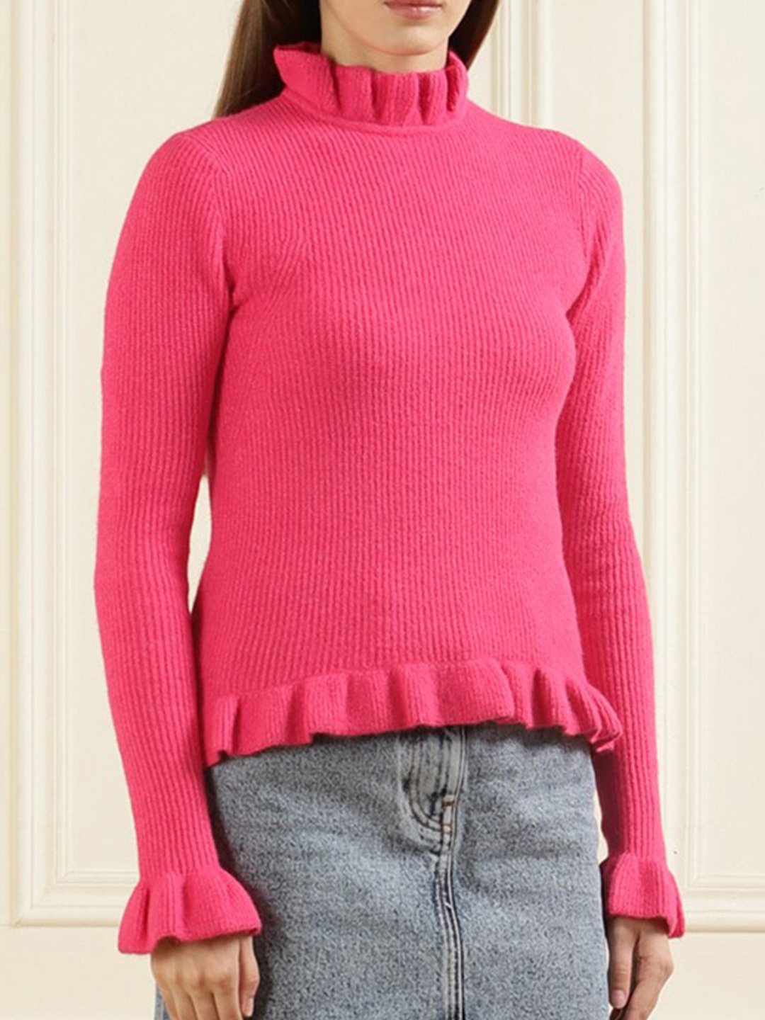 

Ted Baker Women Pink Ribbed Pullover