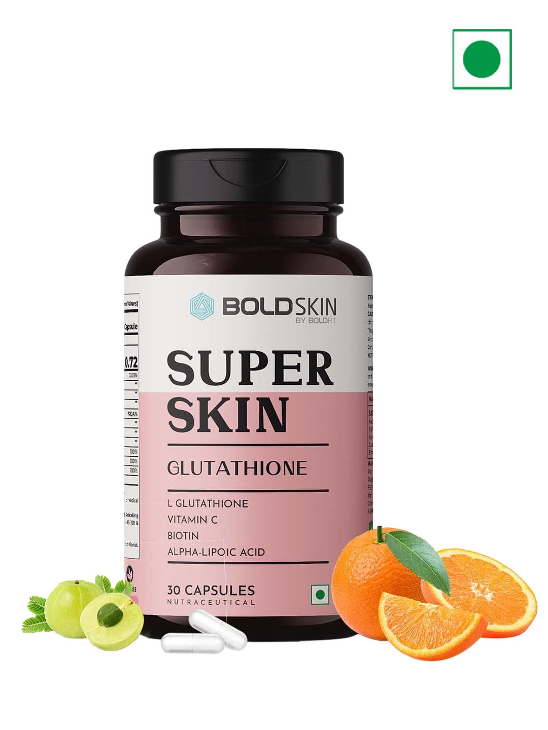 

BOLDFIT Super Skin Glutathione Capsules with Vitamin C & E - 30 Capsules, Pink