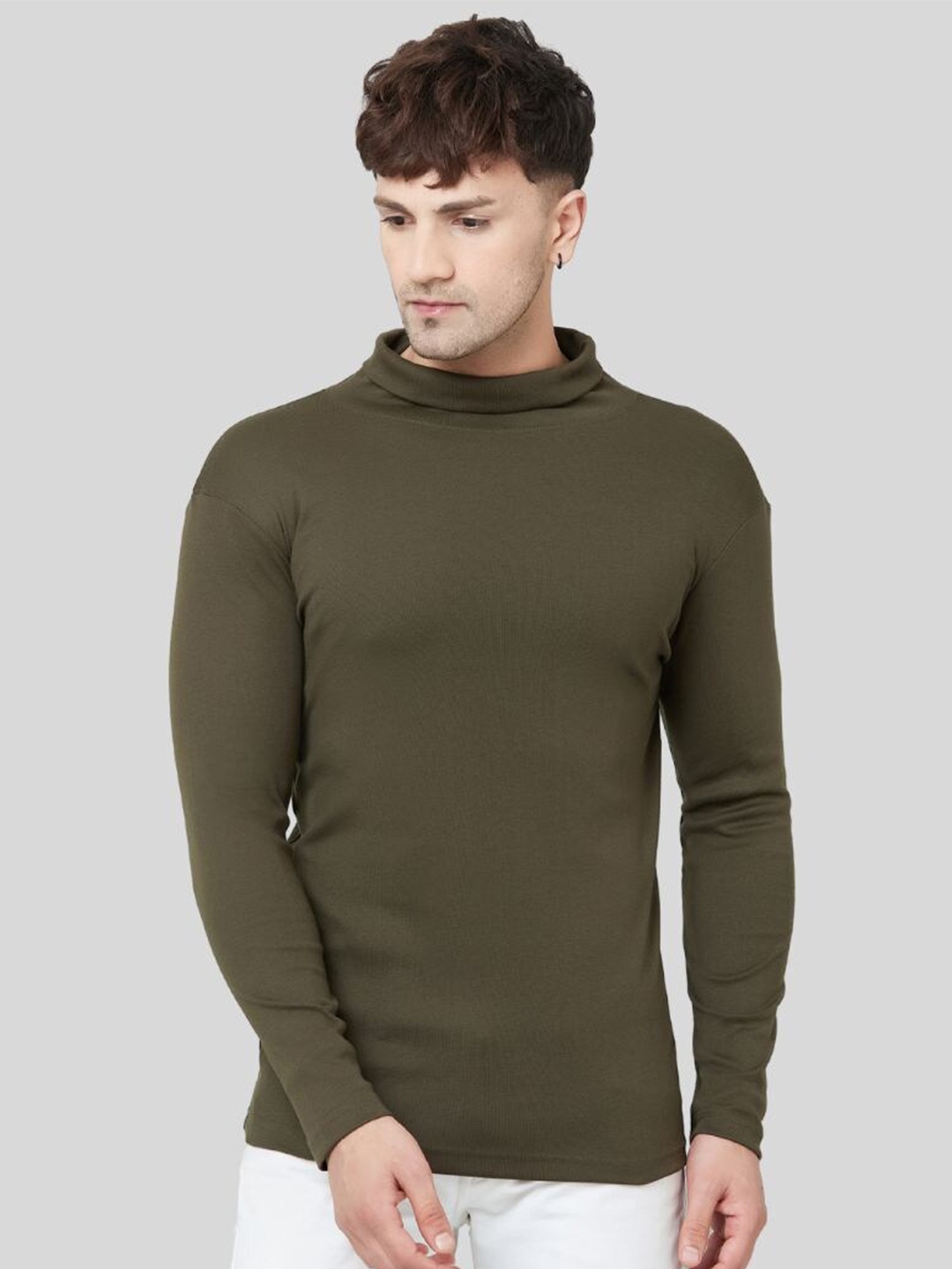 

Ben Martin High Neck Long Sleeves Slim Fit T-shirt, Olive