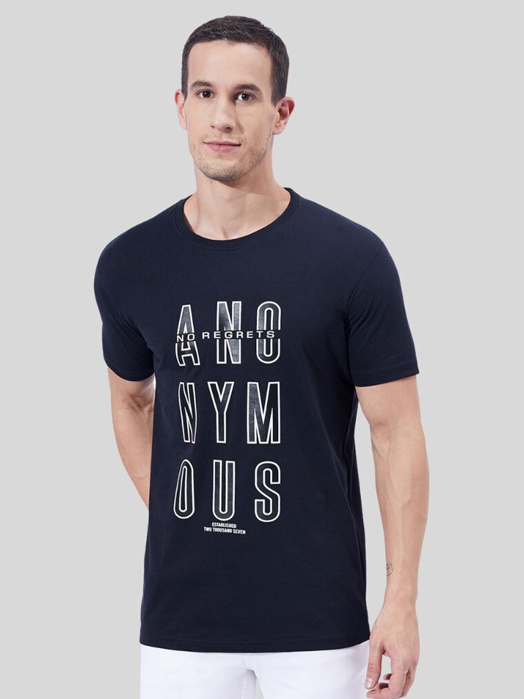 

Ben Martin Typography Printed Short Sleeves Slim Fit T-shirt, Navy blue