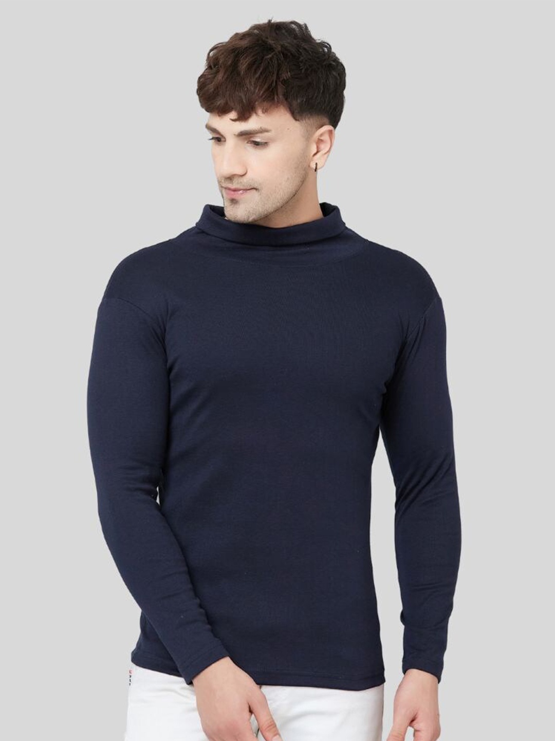 

Ben Martin High Neck Long Sleeves Slim Fit T-shirt, Navy blue