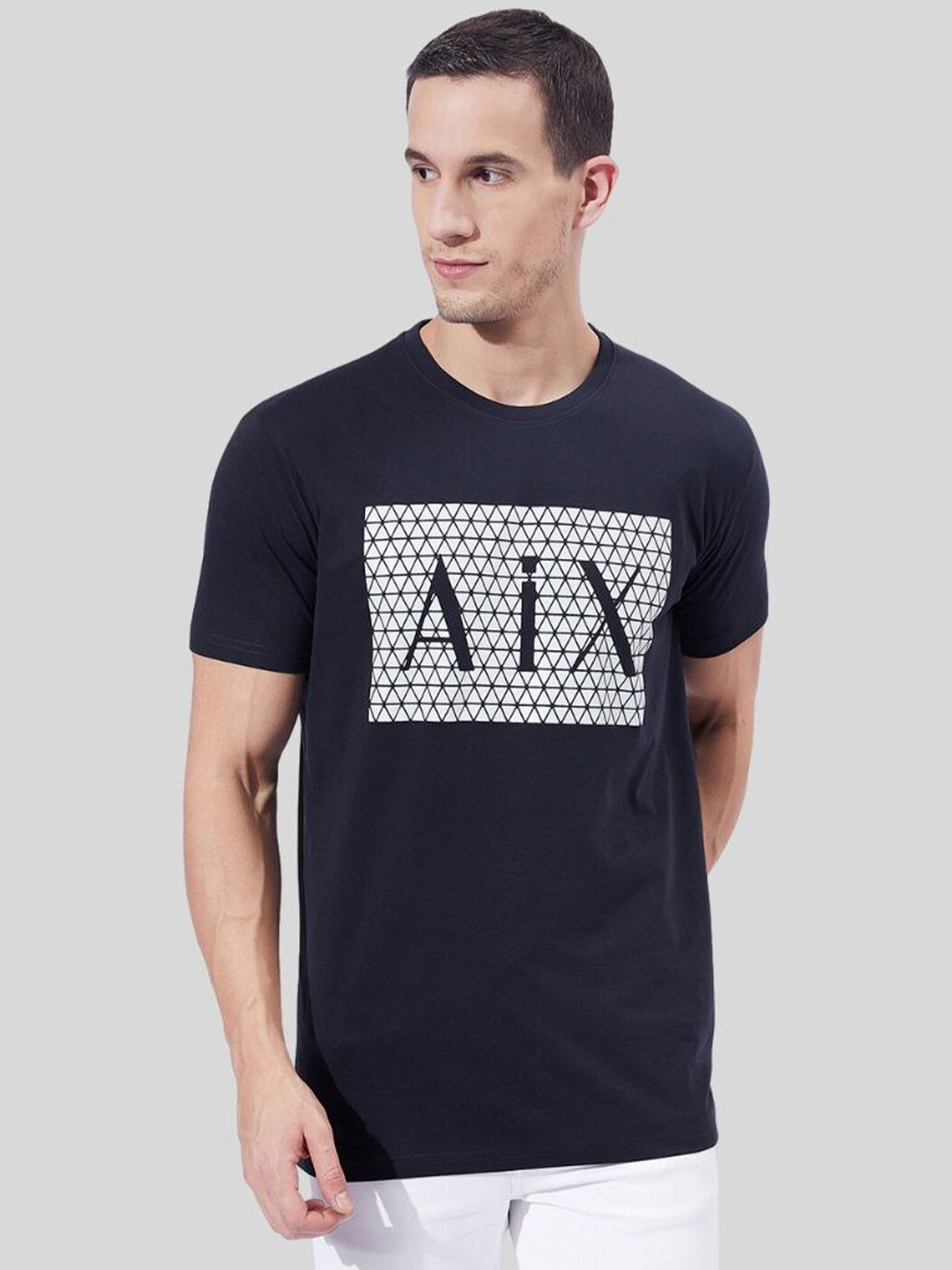 

Ben Martin Printed Round Neck Slim Fit T-shirt, Navy blue