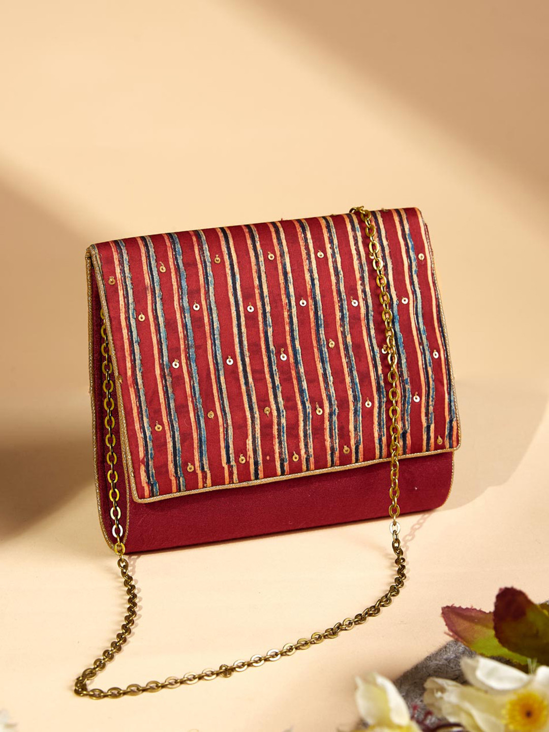 

Fabindia Embellished Purse Clutch, Red