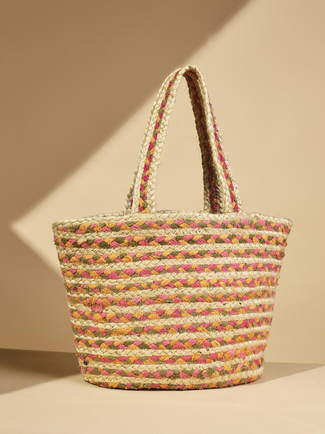 

Fabindia Self Design Jute Tote Bag, Beige