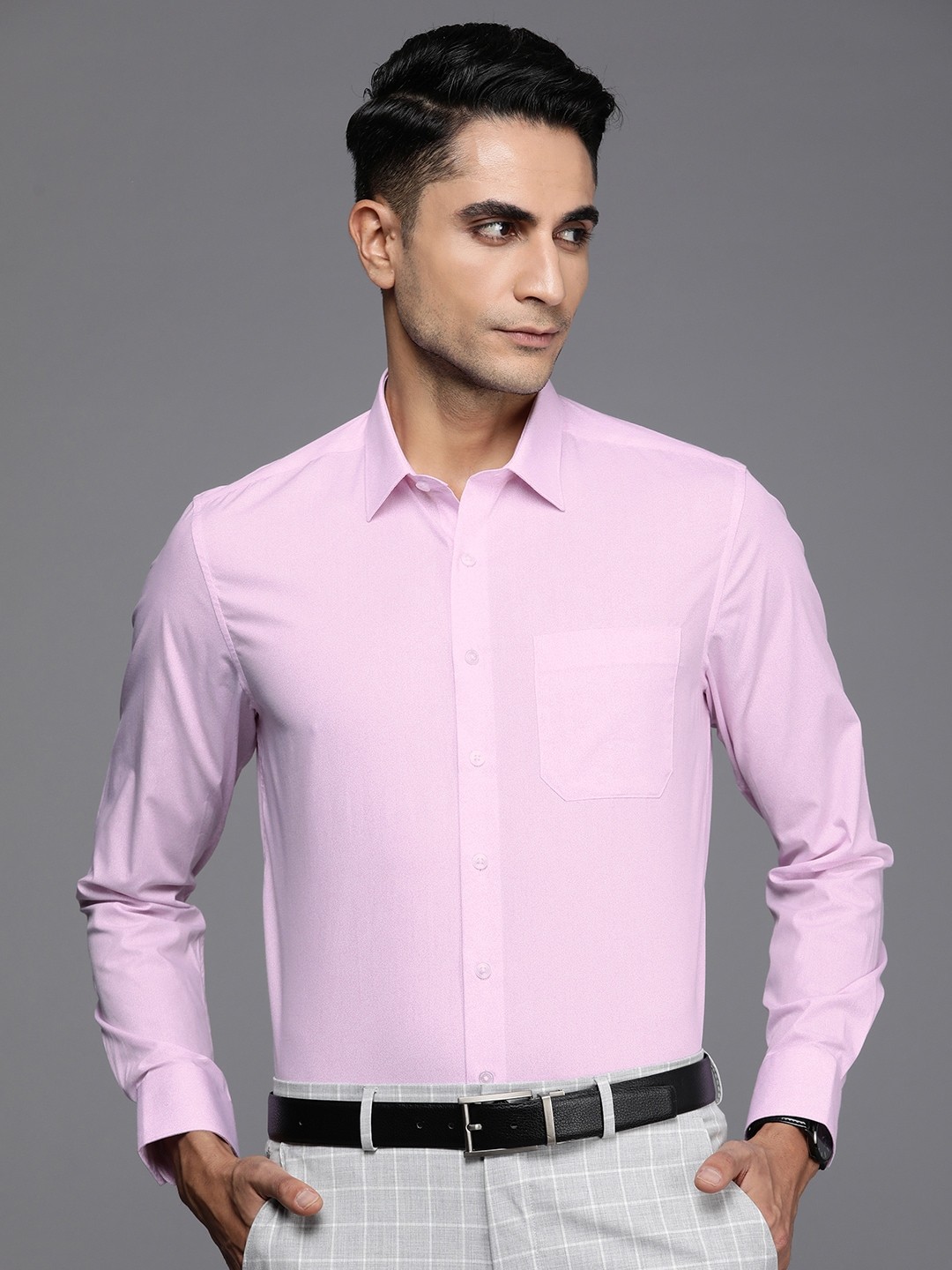 

Louis Philippe Pure Cotton Slim Fit Printed Formal Shirt, Pink