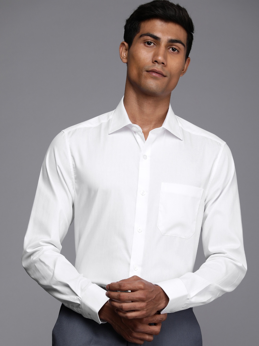 

Louis Philippe Classic Fit Pure Cotton Formal Shirt, White