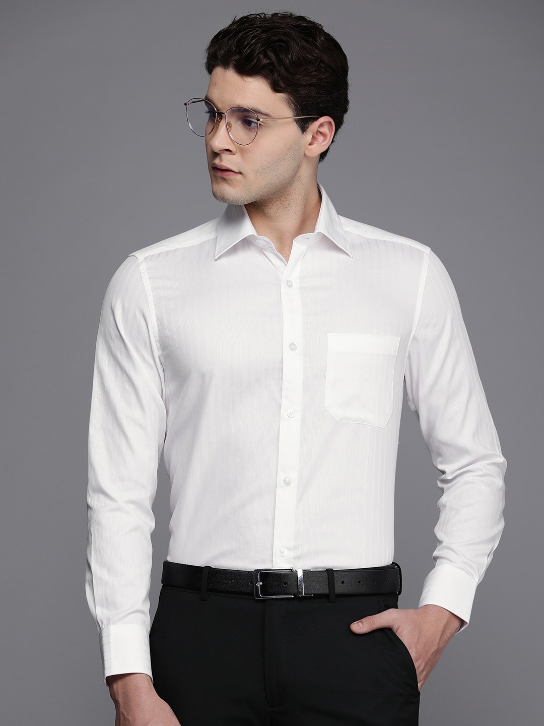 

Louis Philippe Classic Fit Pure Cotton Formal Shirt, White