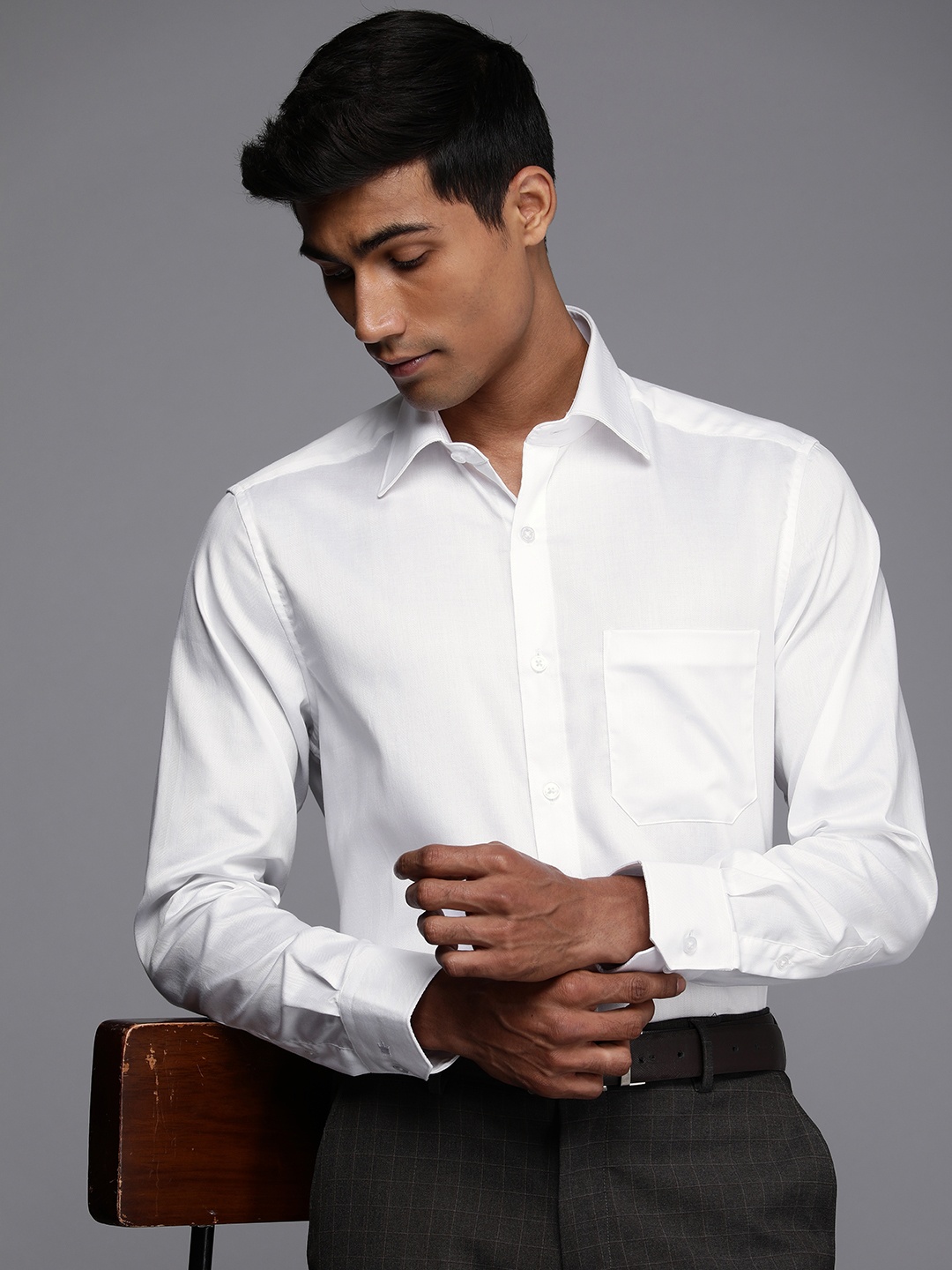 

Louis Philippe Classic Fit Pure Cotton Formal Shirt, White