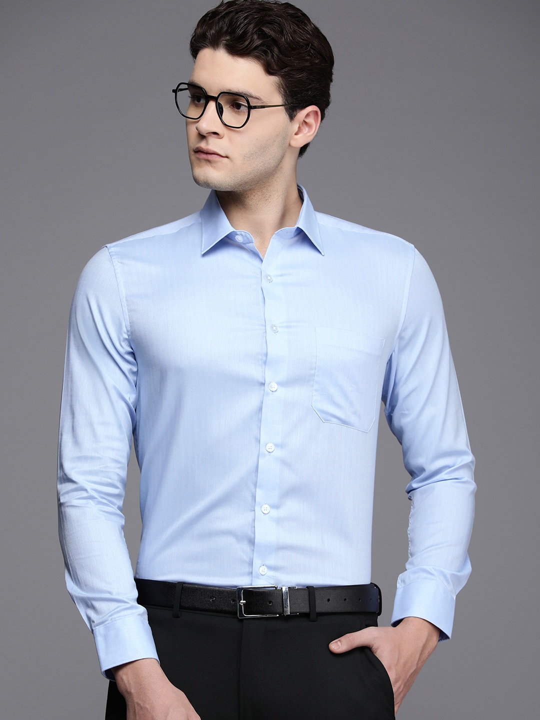 

Louis Philippe Slim Fit Pure Cotton Formal Shirt, Blue