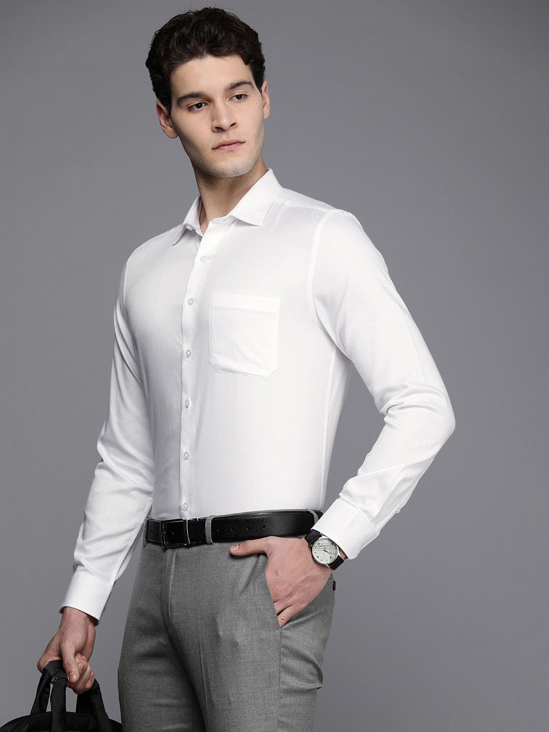 

Louis Philippe Slim Fit Pure Cotton Formal Shirt, White
