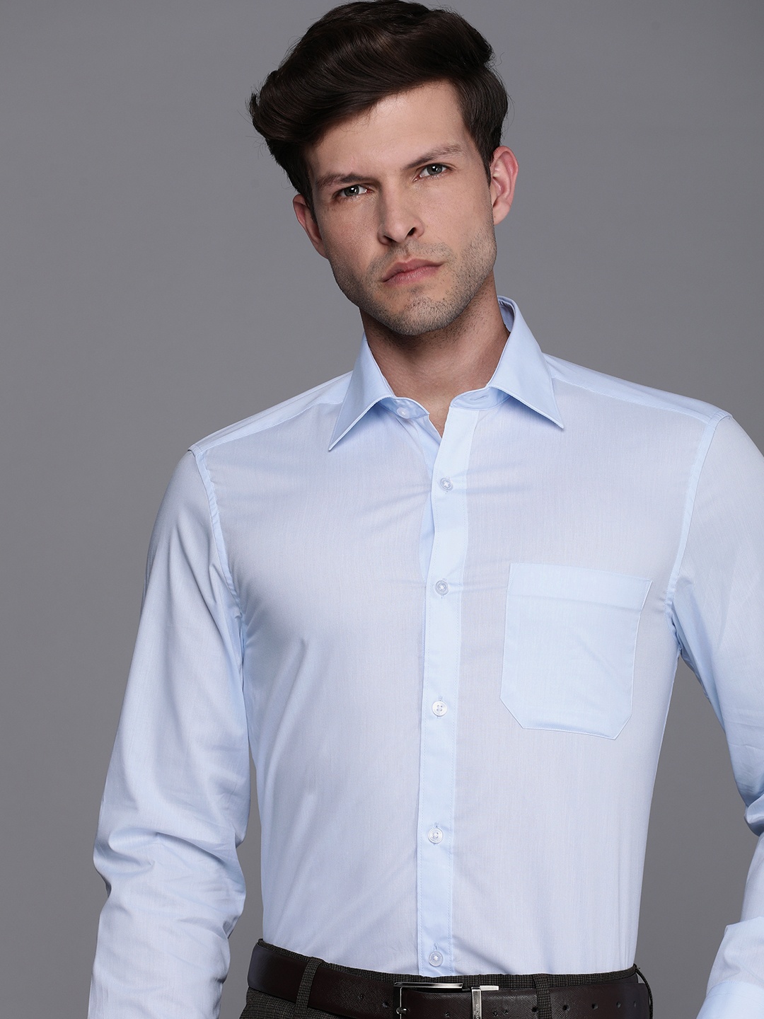 

Louis Philippe Classic Fit Pure Cotton Formal Shirt, Blue