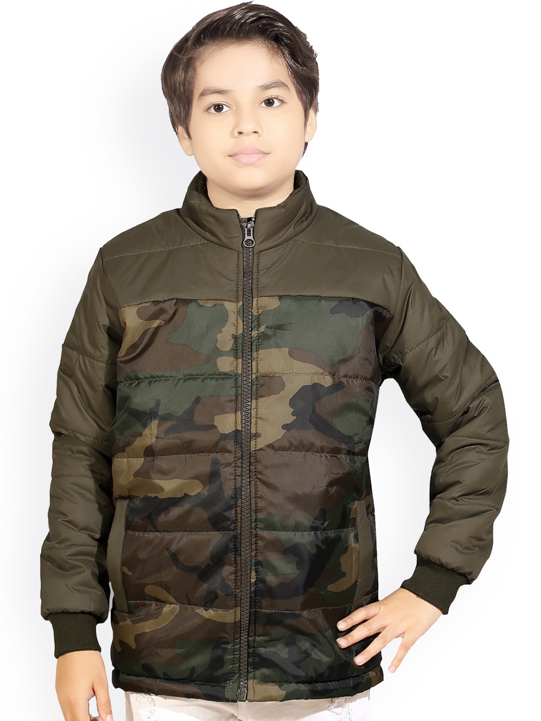 

BAESD Boys Camouflage Printed Bomber Jacket, Green