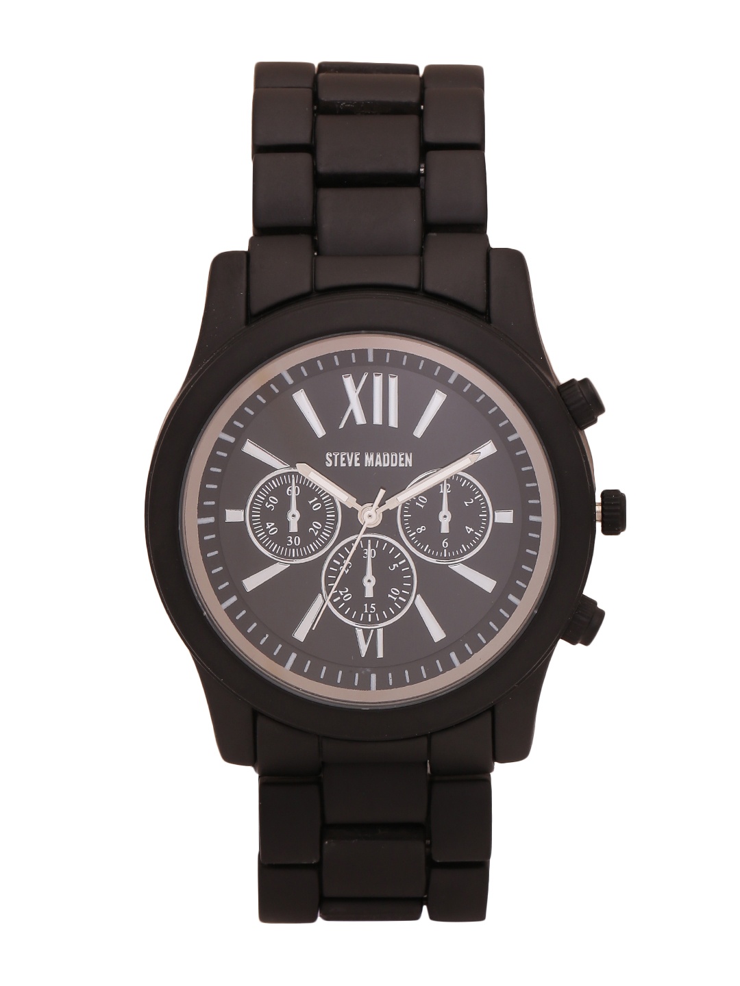 

Steve Madden Men Black Multifunction Analogue Watch SMW094BK