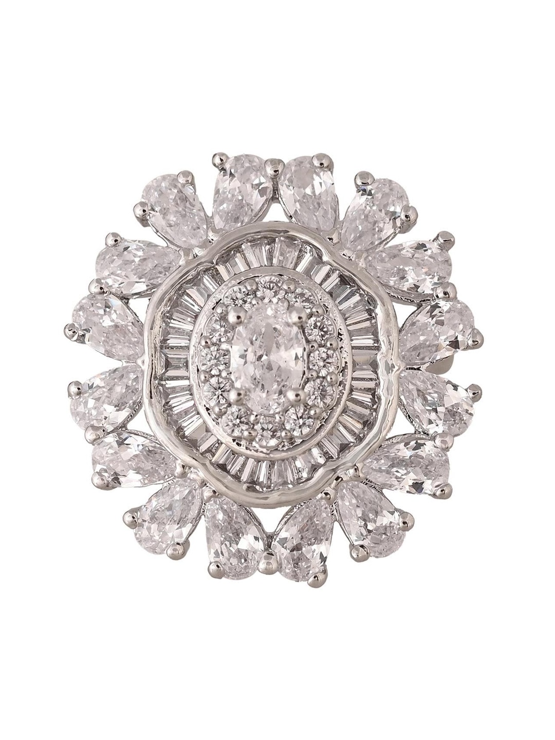 

RATNAVALI JEWELS Silver-Plated Finger Ring
