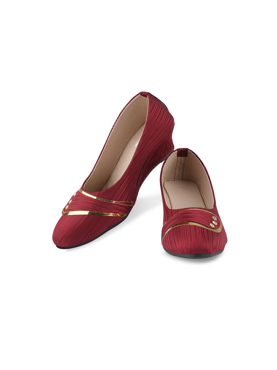 

BAESD Girls Textured Embellished Wedge Pumps, Maroon