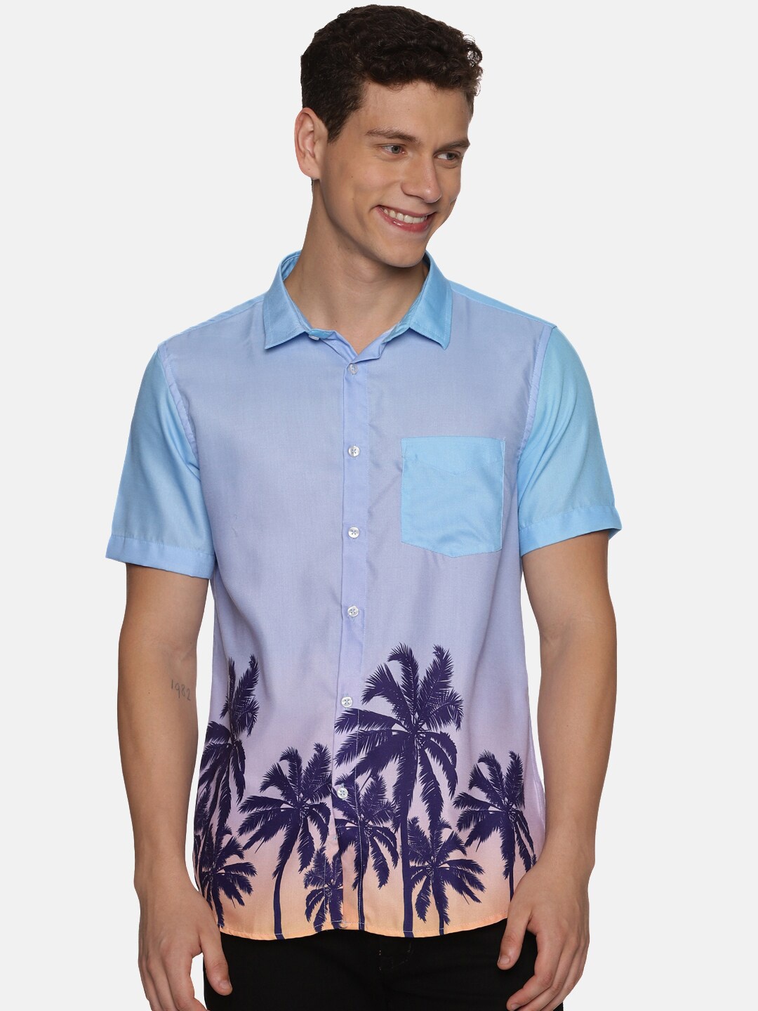 

Tusok Conversational Printed Smart Regular Fit Opaque Casual Shirt, Blue