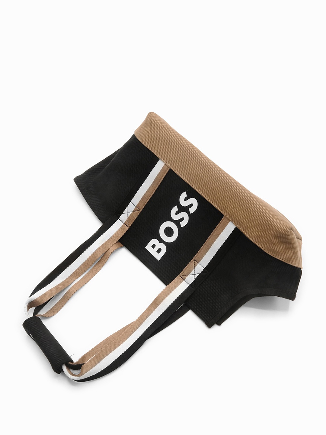 

BOSS Typography Printed Structured Pure Cotton Tote Bag, Black