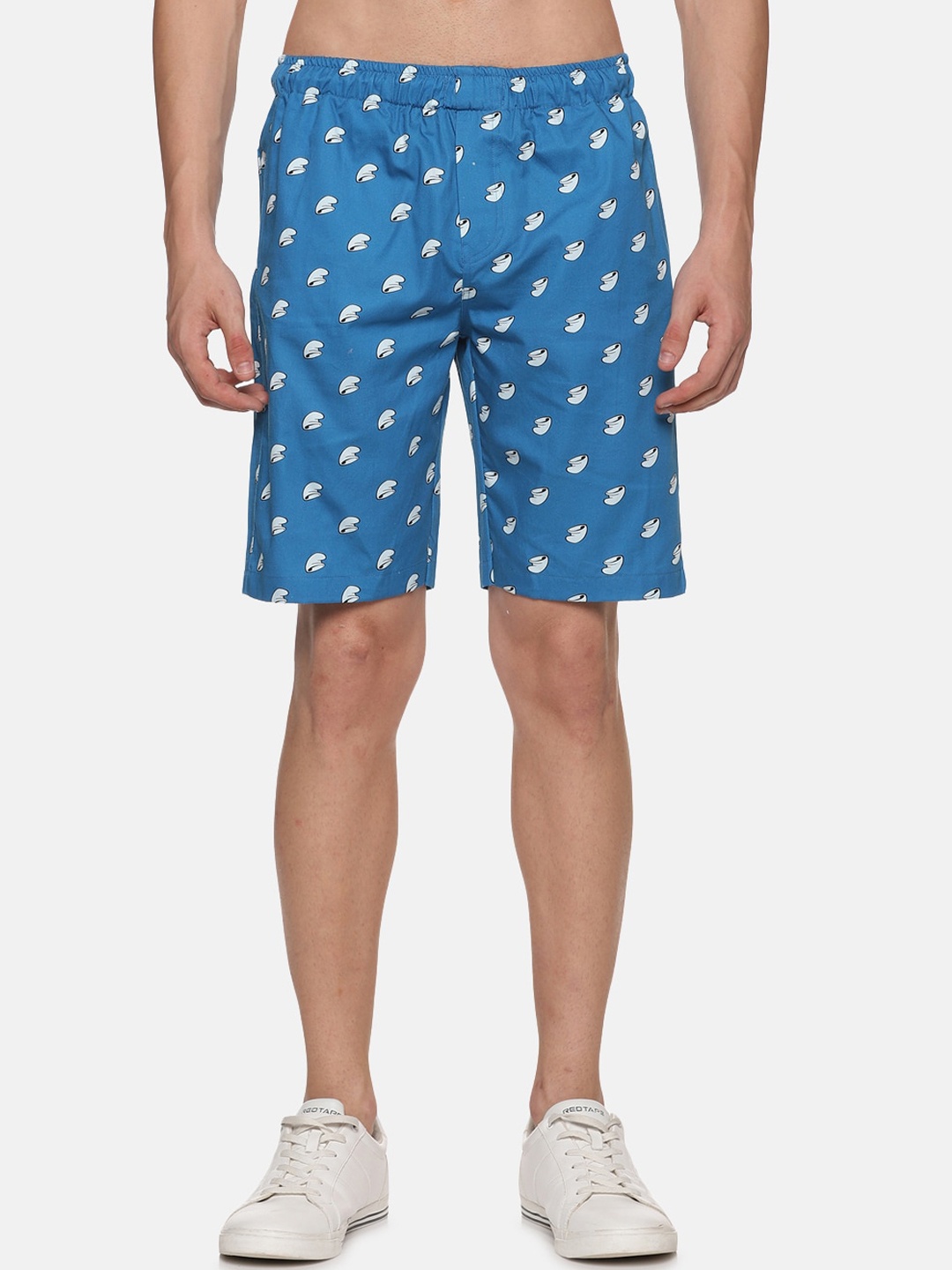 

Tusok Men Conversational Printed Pure Cotton Shorts, Blue