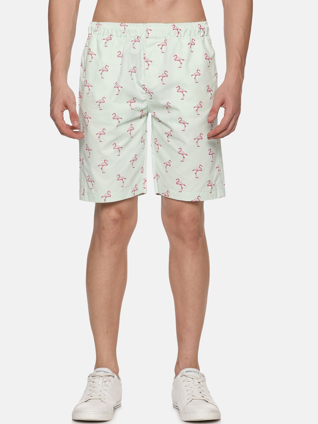 

Tusok Men Conversational Printed Pure Cotton Shorts, Green