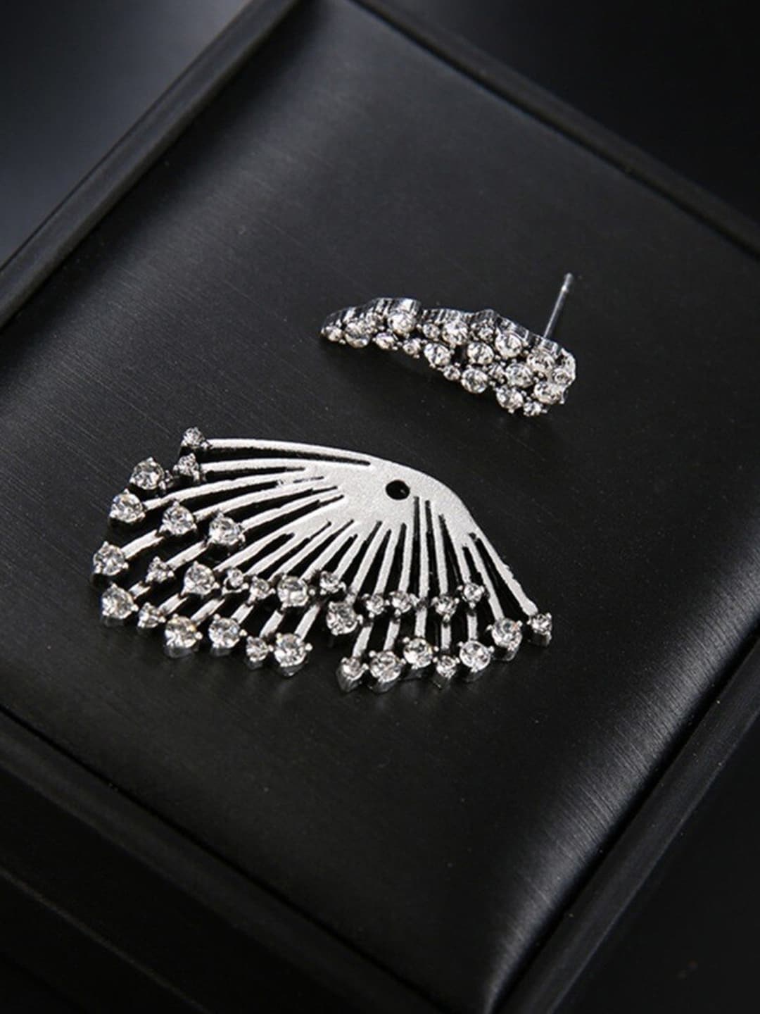 

Krelin Contemporary Double Sided Rhinestone Studs Earring, Silver