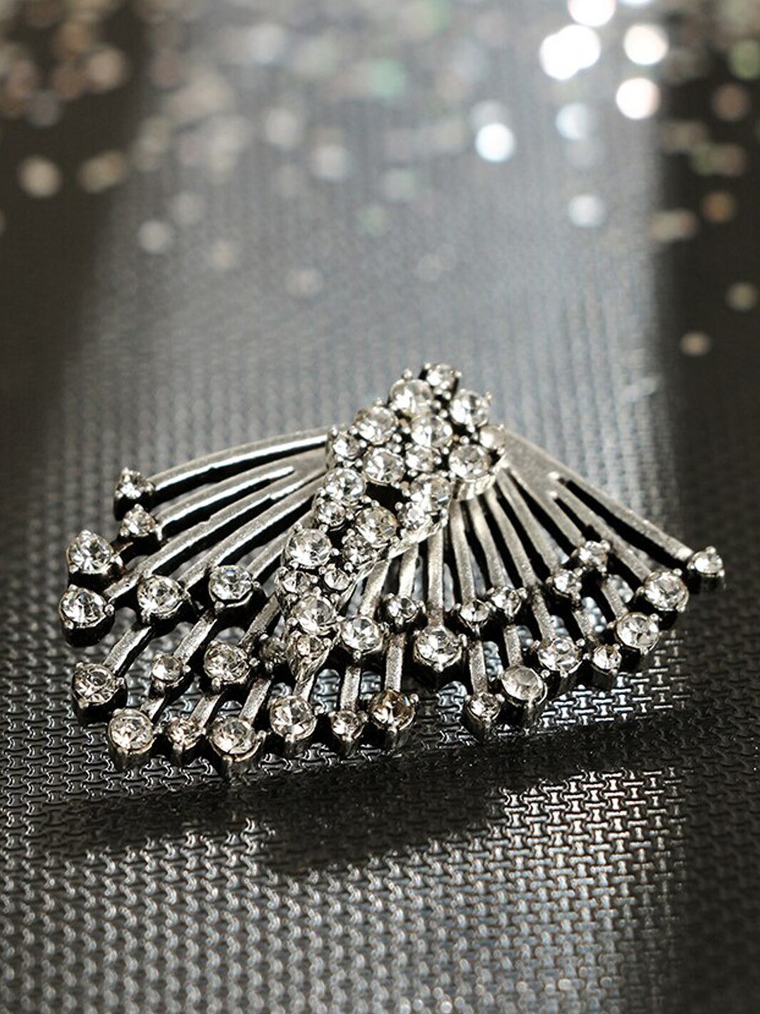 

Krelin Silver-Plated Contemporary Ear Cuff Earrings
