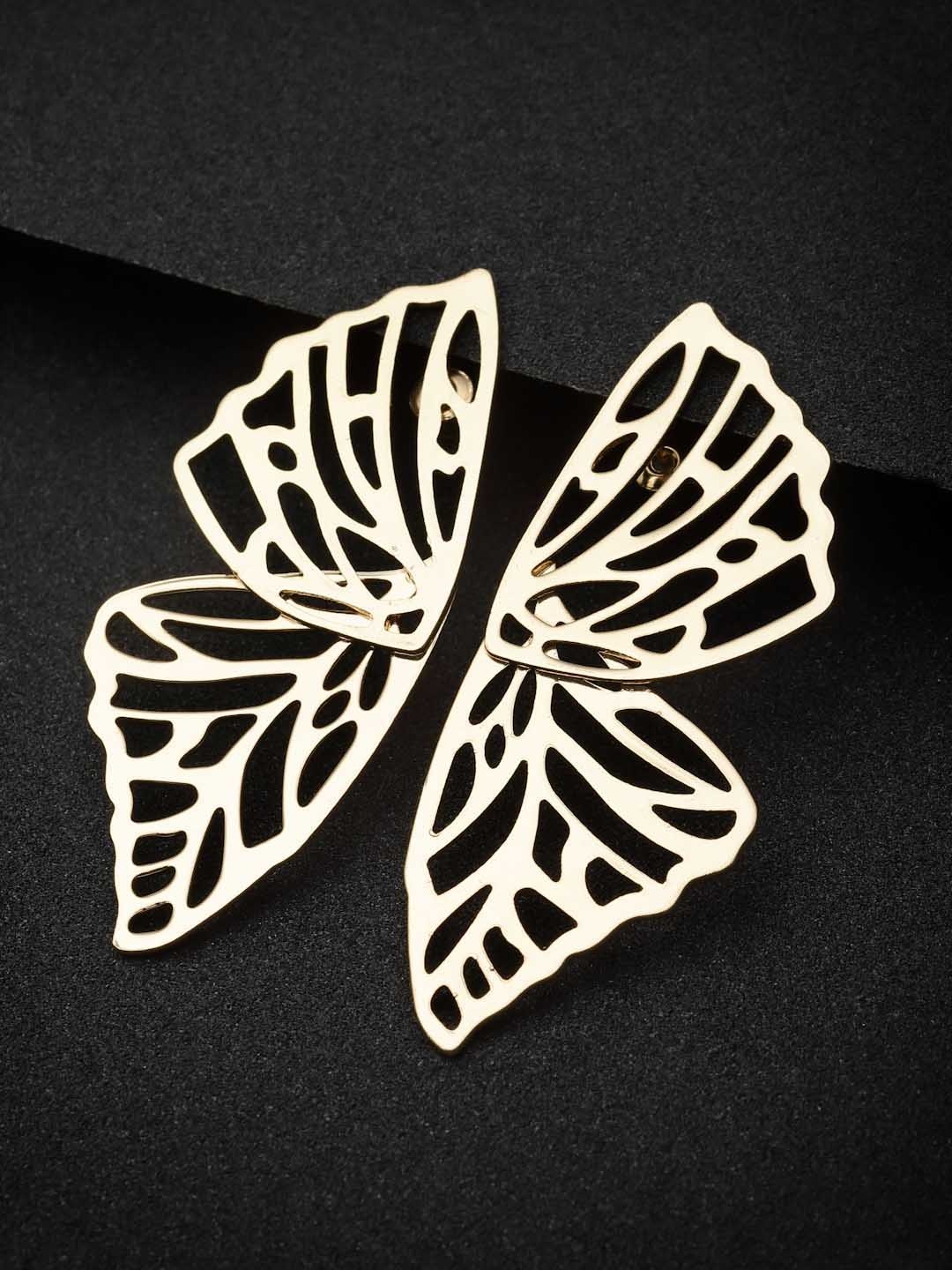 

VAGHBHATT Gold-Plated Butterfly Wing Earrings