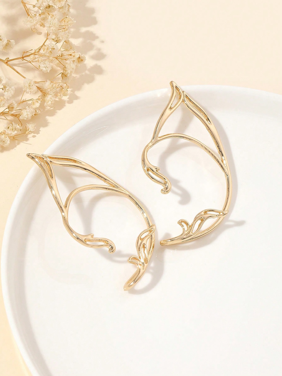 

VAGHBHATT Contemporary Halloween Goth Ear Cuff, Gold