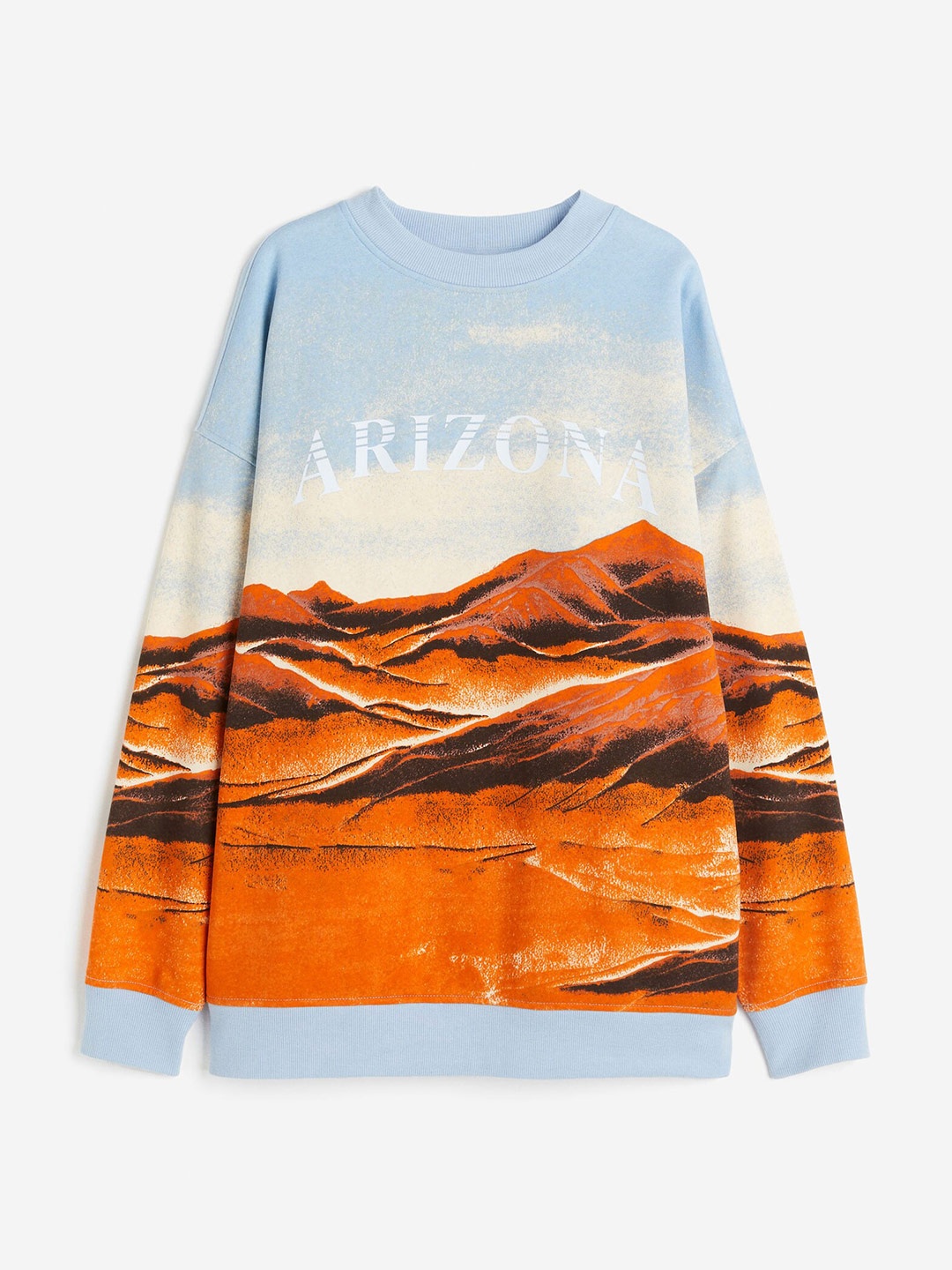 

H&M Oversized Printed Sweatshirt, Blue