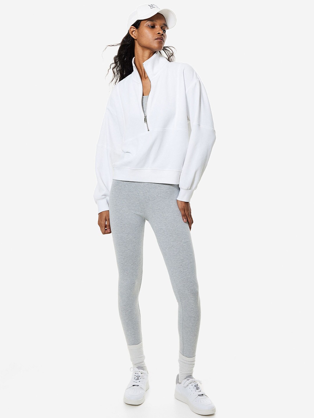 

H&M Zip-Top Sweatshirt, White
