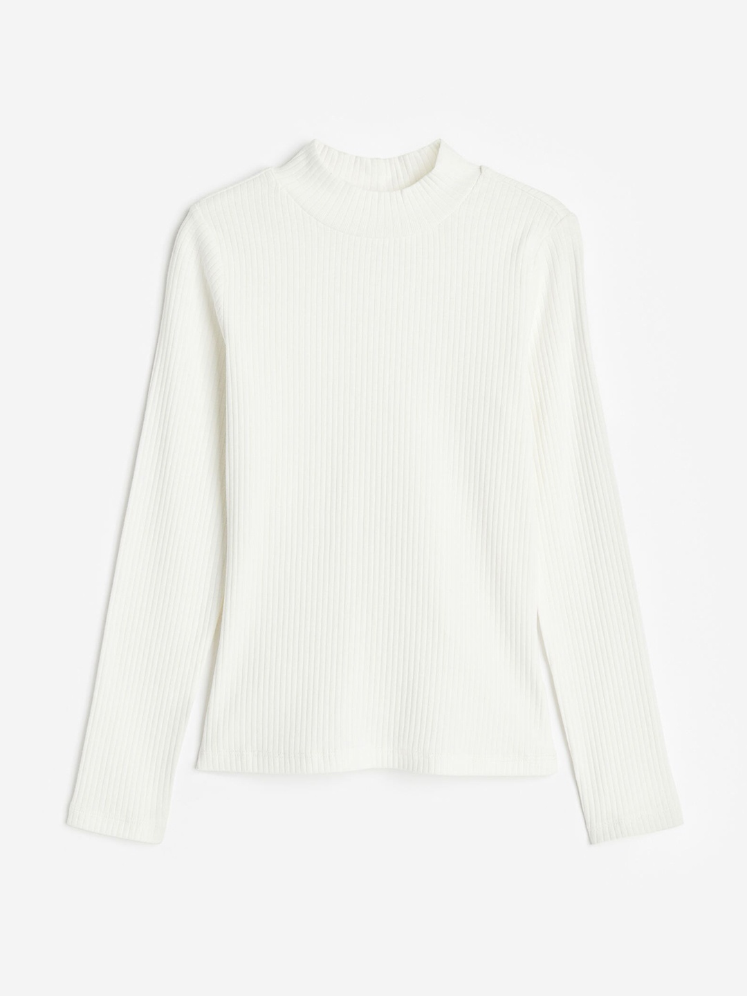 

H&M Girls Cotton Turtleneck Top, White