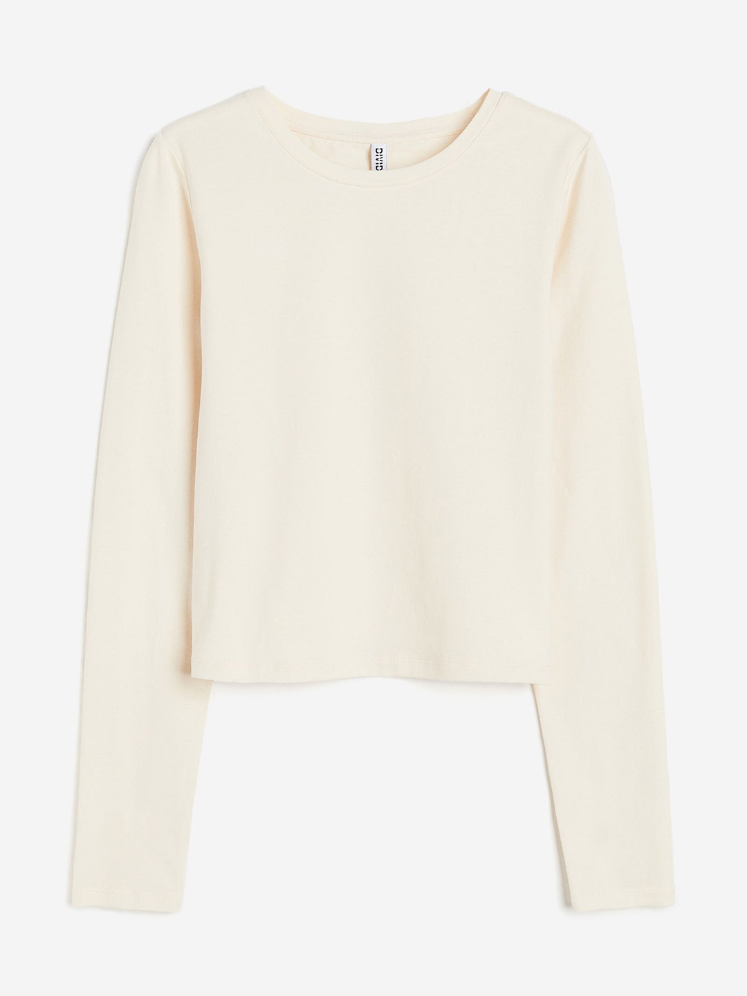 

H&M Short Jersey Top, Beige