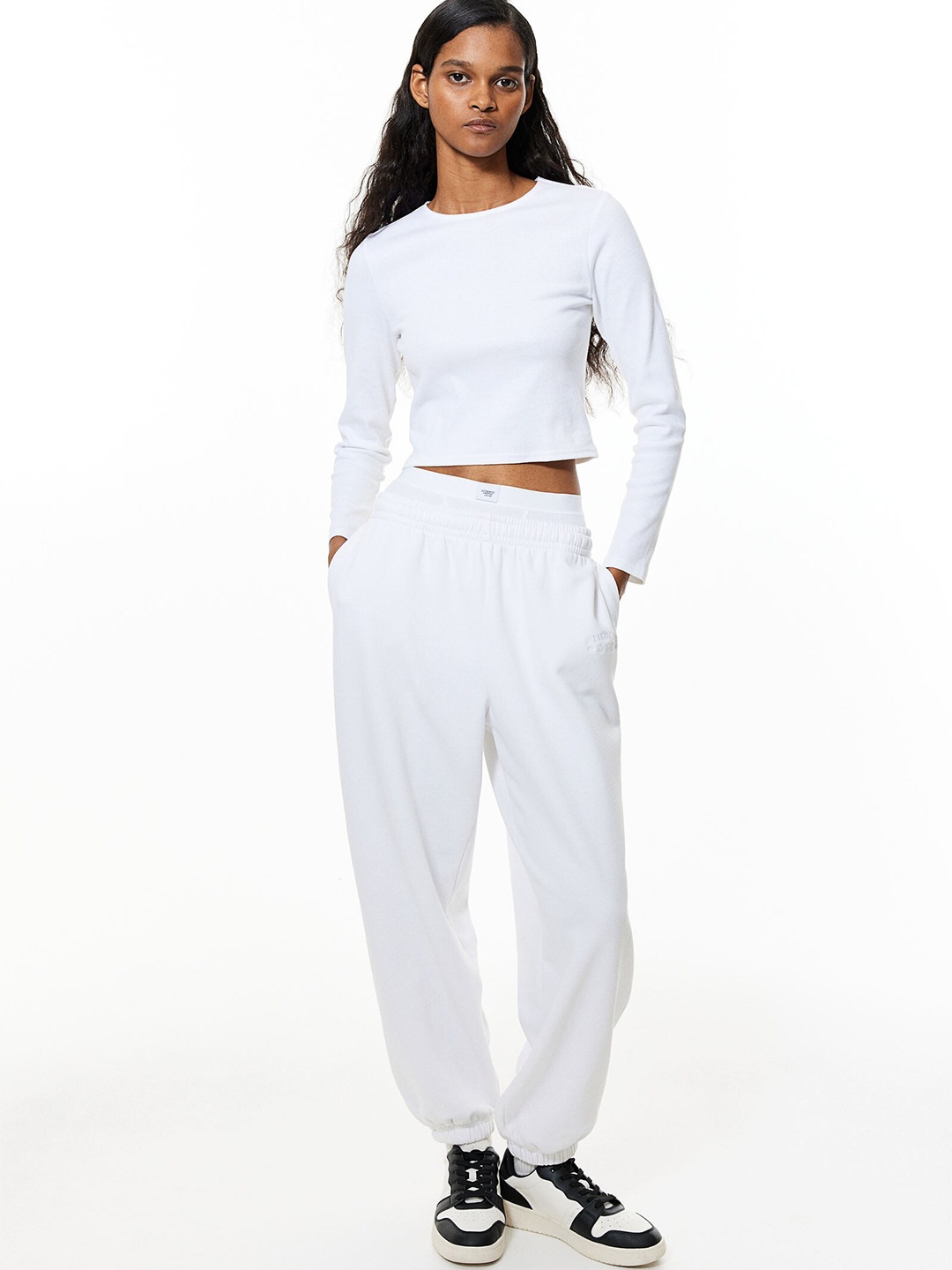 

H&M Ribbed Top, White