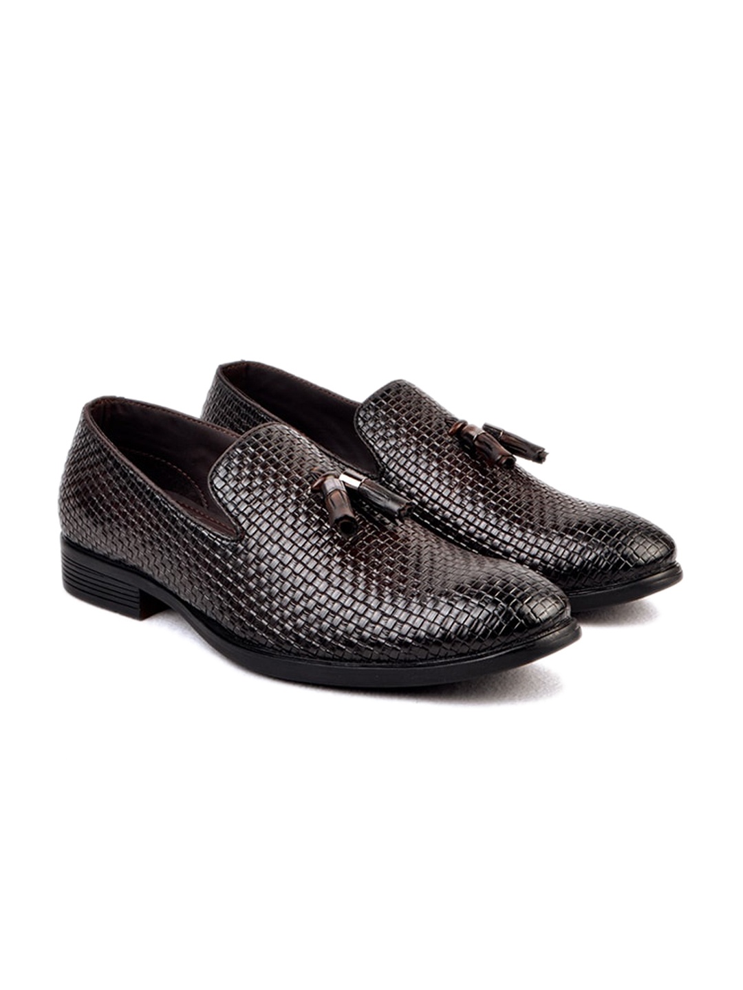 

Cliff Fjord Men Textured Formal Loafers, Brown