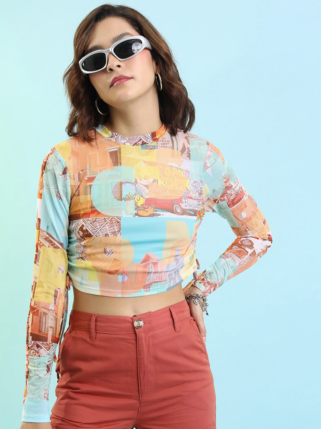 

Tokyo Talkies Floral Print Crop Top, Multi