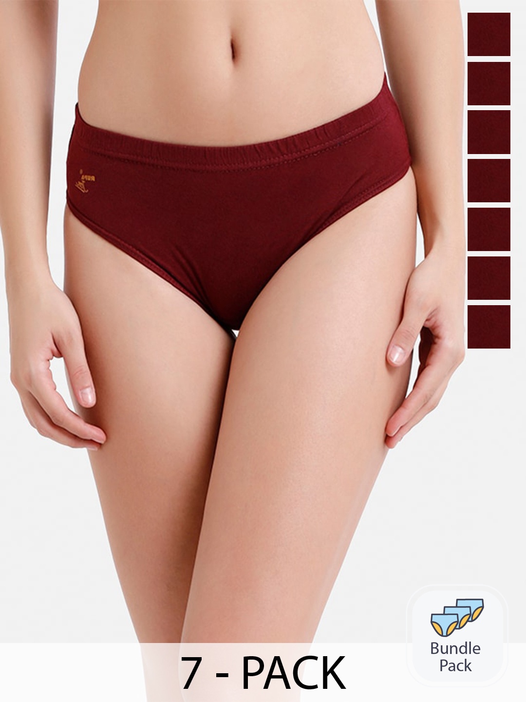 

Rupa Jon Pack Of 7 Assorted Mid-Rise Cotton Hipster Briefs