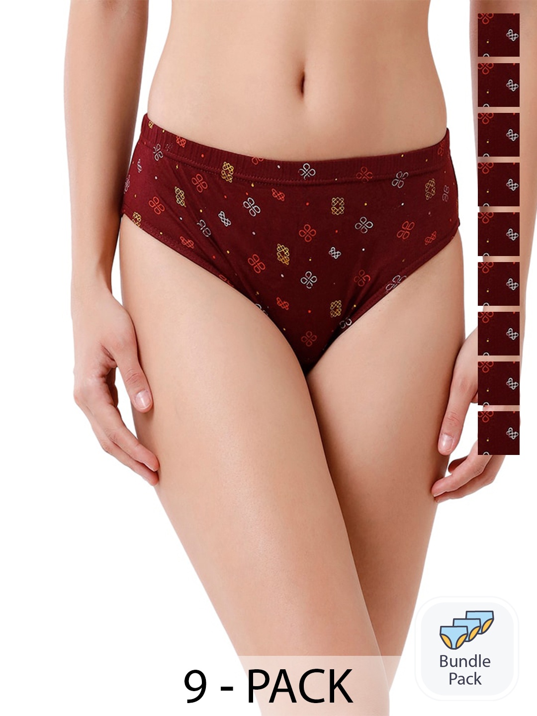 

Rupa Jon Pack Of 9 Assorted Cotton Hipster Briefs