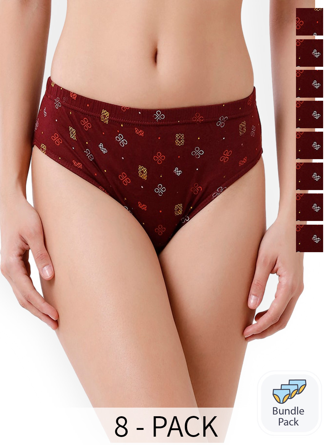 

Rupa Jon Pack Of 8 Assorted Cotton Hipster Briefs