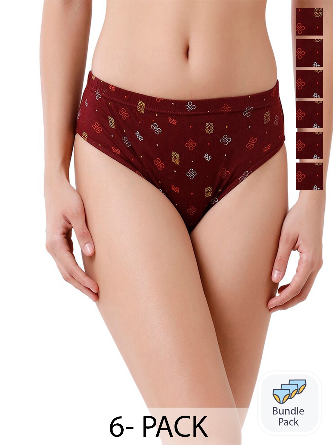 

Rupa Jon Pack Of 6 Assorted Cotton Hipster Briefs