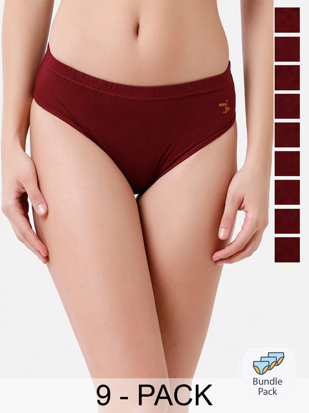 

Rupa Jon Pack Of 9 Assorted Cotton Hipster Briefs