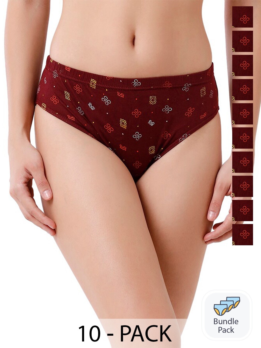 

Rupa Jon Pack Of 10 Assorted Cotton Hipster Briefs