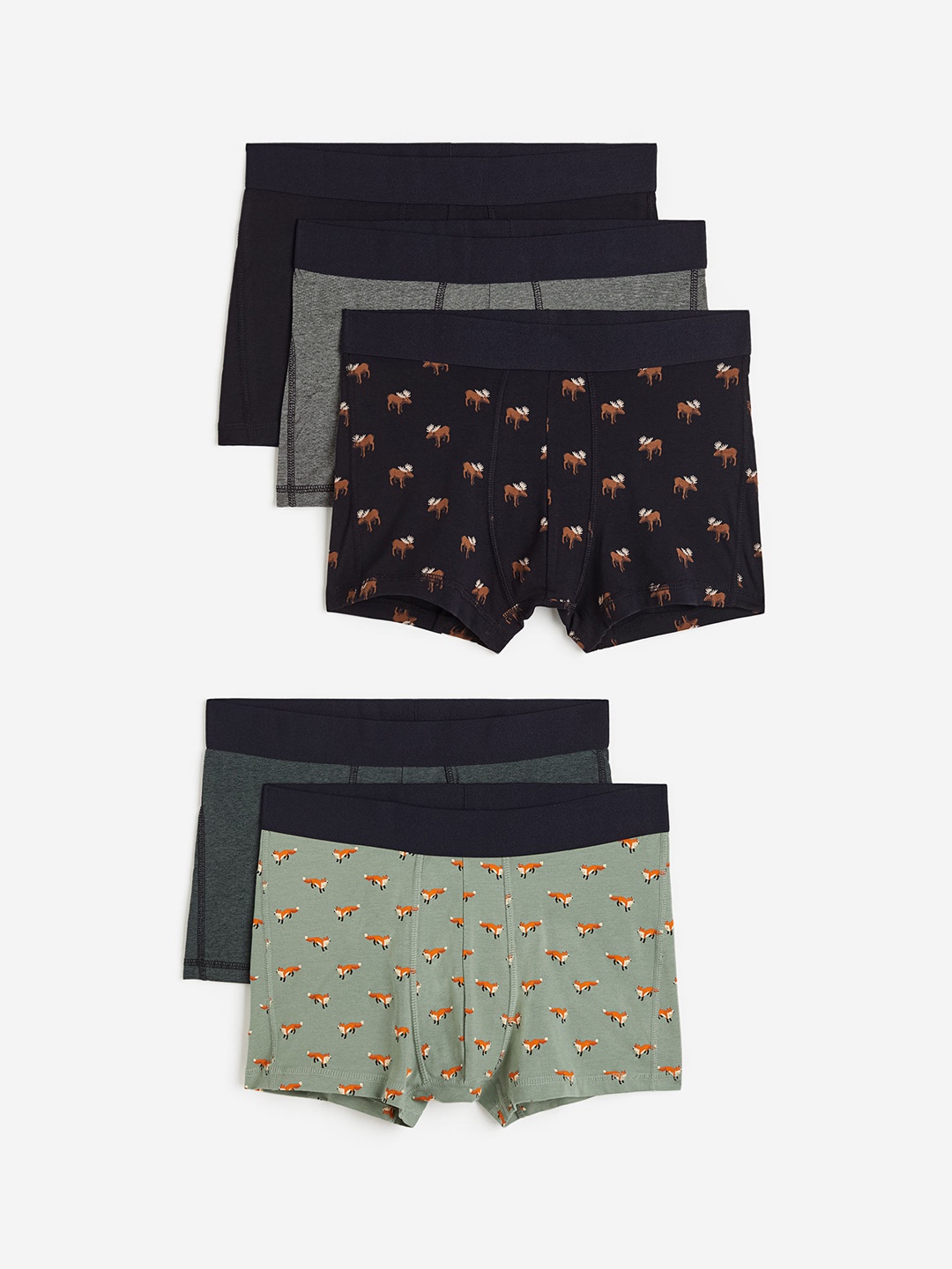 

H&M 5-Pack Xtra Life Short Trunks, Green