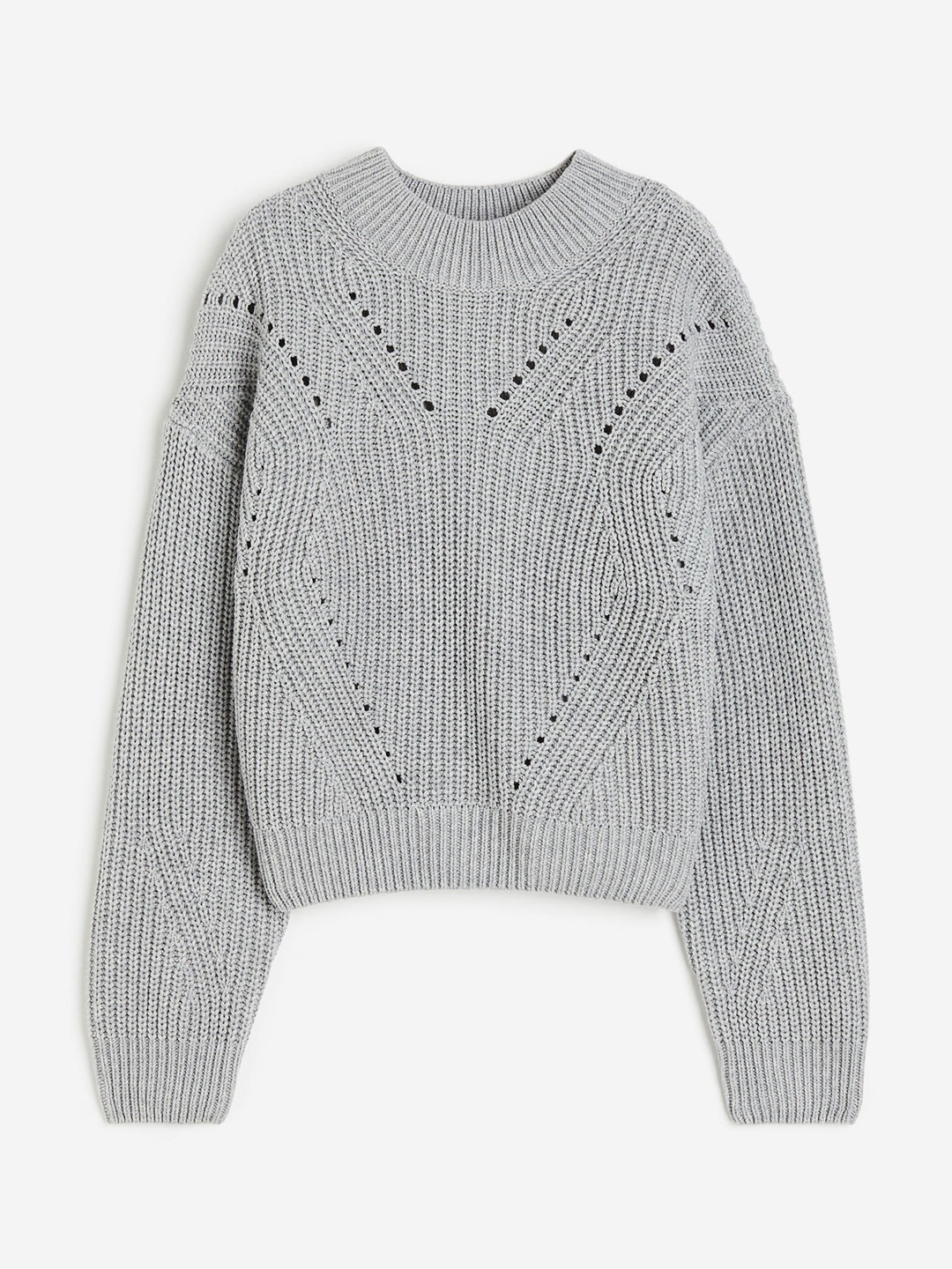 

H&M Girls Cotton-Blend Jumper, Grey