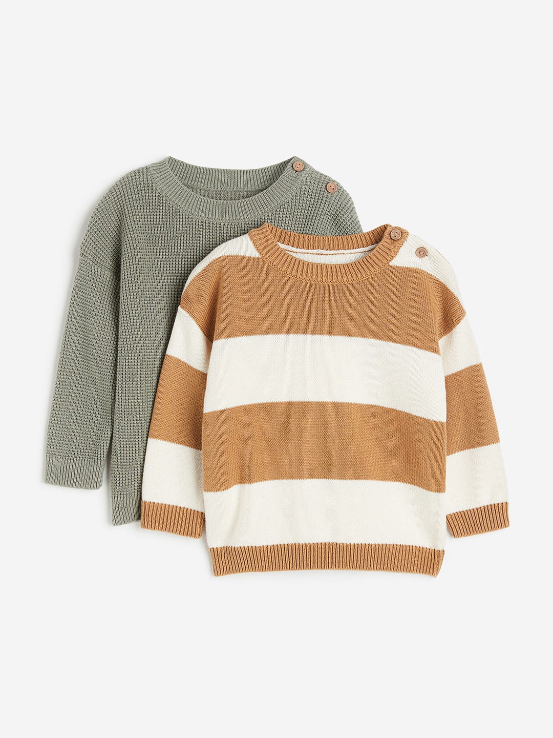 

H&M Boys 2-Pack Cotton Jumpers, Green