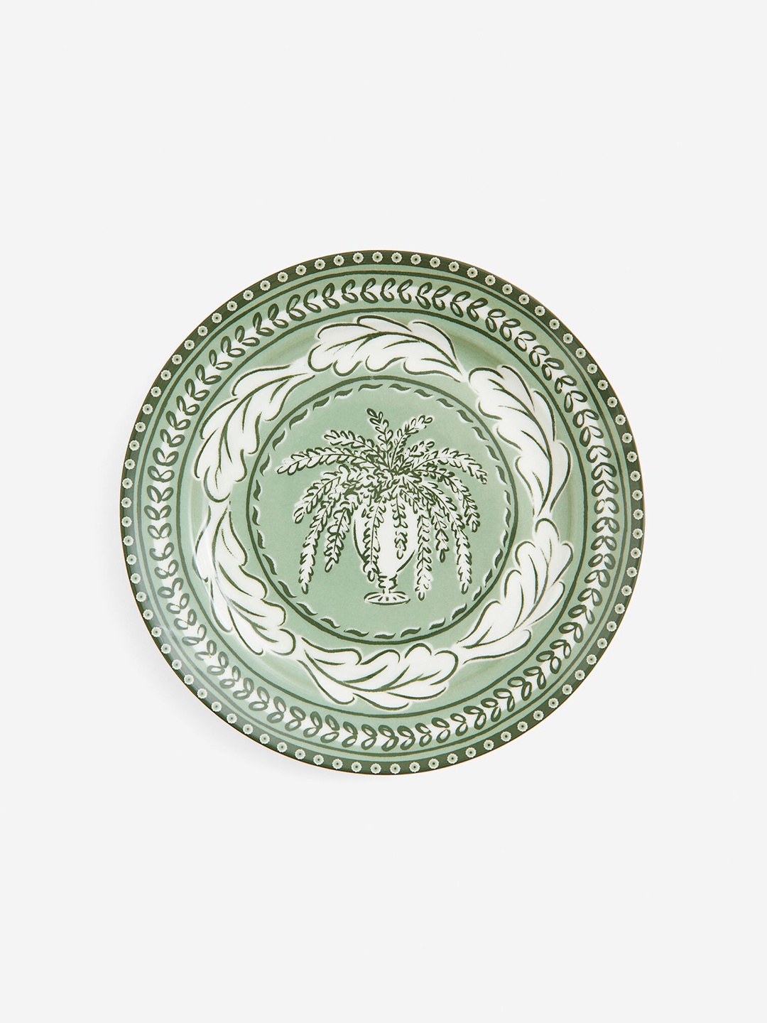 

H&M Green Porcelain Mid Plate